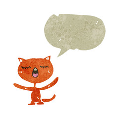 funny cartoon cat with speech bubble