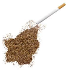 Tobacco shaped as San Marino and a cigarette.(series)