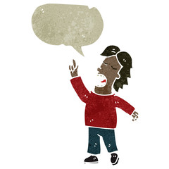 retro cartoon man talking