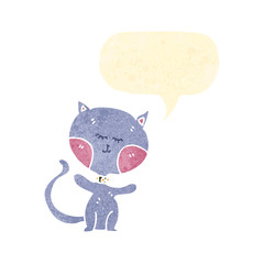 retro cartoon talking cat