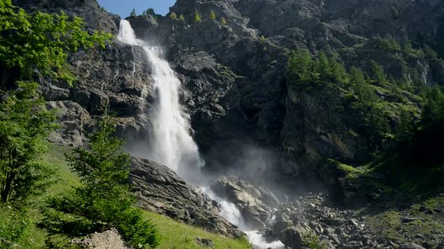 Engstligen waterfalls in Adelboden, Switzerland, Europe. 