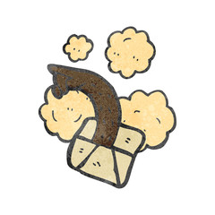 retro cartoon hand in letter