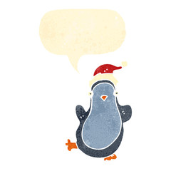 retro cartoon little penguin