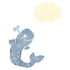 retro cartoon whale