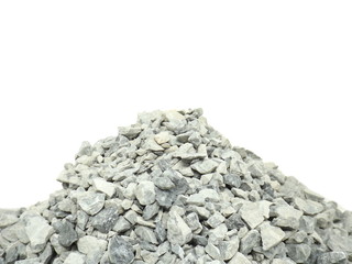 Pile of stones isolated on white background