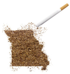 Tobacco shaped as Missouri and a cigarette.(series)