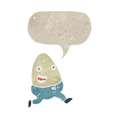retro cartoon talking egg