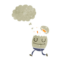 retro cartoon runny egg