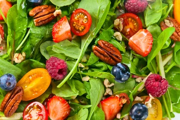 Fotobehang vegan salad with berries and nuts © Igor Normann