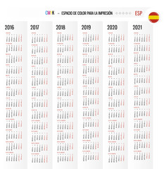 Calendar 2016 vector Set week starts monday. In Spanish