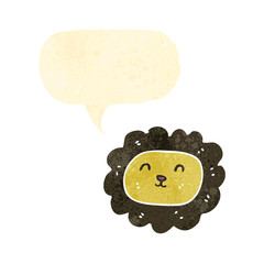 retro cartoon lion face