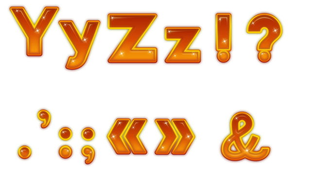 Set of Buttons, Letters and Signs, Seamless Loop