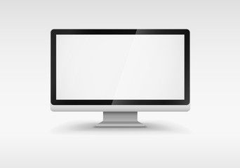 Computer monitor with empty white screen. Eps10 vector