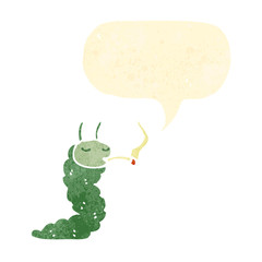 retro cartoon caterpillar smoking cigarette