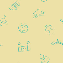 Seamless background with toys for your design
