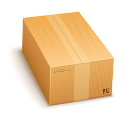 cardboard packing box closed for delivery isolated on