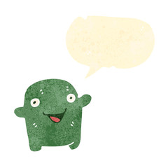 retro cartoon little alien