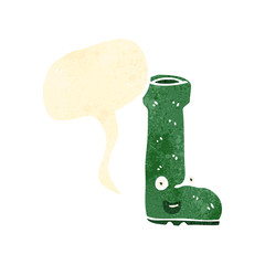 retro cartoon wellington boot