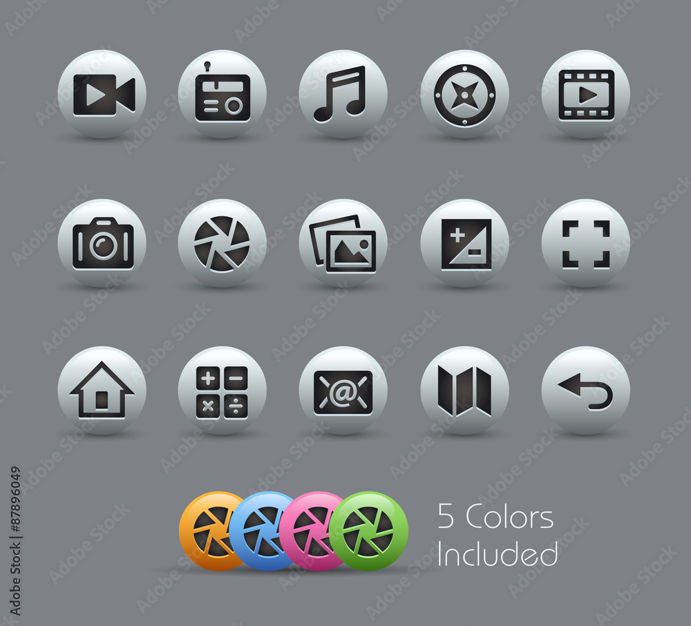 Canvas Prints media interface icons -- pearly series