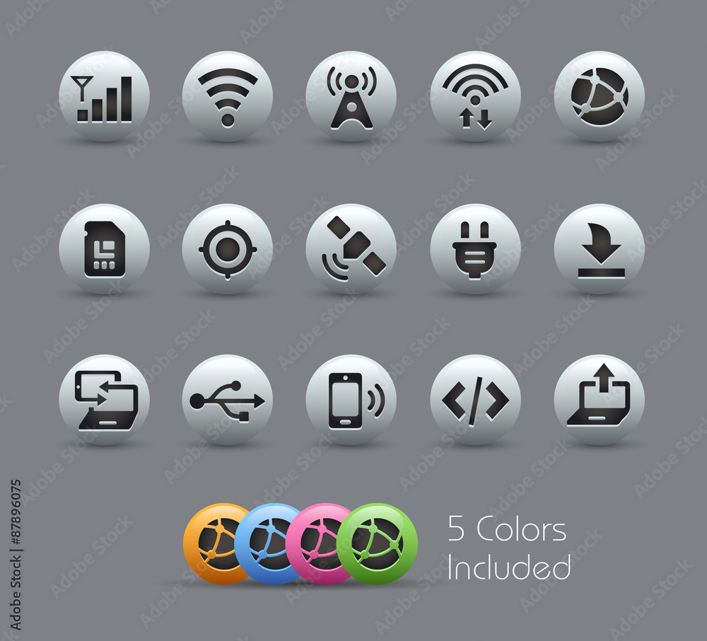 Canvas Prints connectivity icons -- pearly series