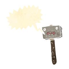 retro cartoon shouting hammer