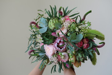 beautiful fashionable original bridal bouquet of flowers