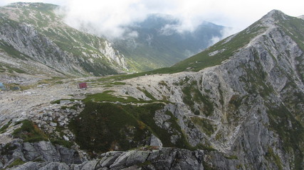 宝剣岳山頂付近より