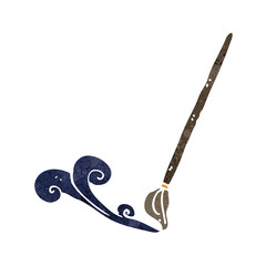 calligraphy brush retro cartoon