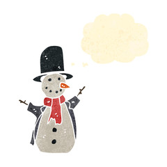 retro cartoon snowman