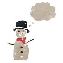 retro cartoon snowman