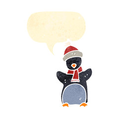 retro cartoon penguin