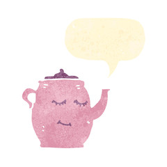retro cartoon teapot
