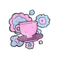 cup of tea decorative cartoon