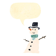 retro cartoon snowman