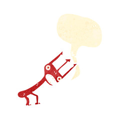 retro cartoon devil fork