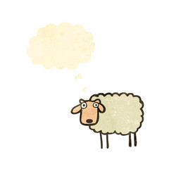 retro cartoon sheep