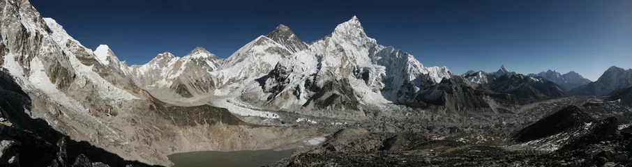 Crédence de cuisine en verre imprimé Everest Mount Everest and the Khumbu Glacier from Kala Patthar, Himalaya