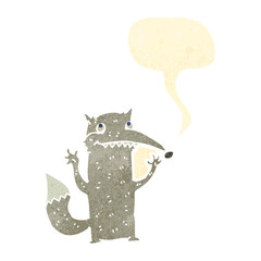 retro cartoon wolf
