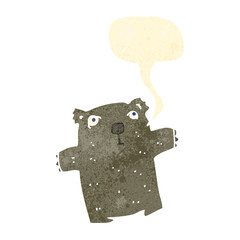 retro cartoon wombat with speech bubble