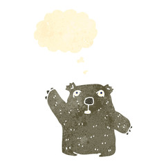 retro cartoon waving wombat