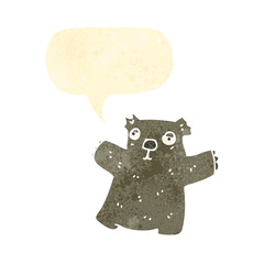 retro cartoon wombat with speech bubble