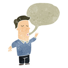 retro cartoon talking man