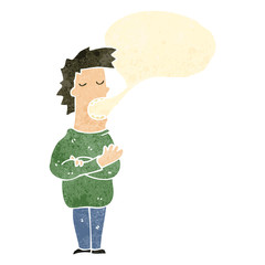 retro cartoon talking man