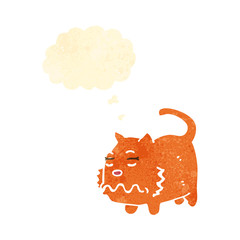 retro cartoon cat with thougth bubble
