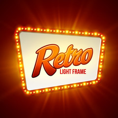 Shining retro light banner.  Vector illustration © vik_y