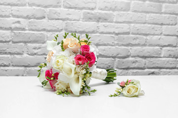 bright wedding bouquet