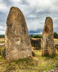 Megalithic Tiya stone pillars near Addis Abbaba, Ethiopia