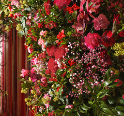 red roses and carnations