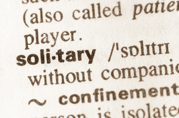 Dictionary definition of word solitary