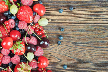 a mixture of berries